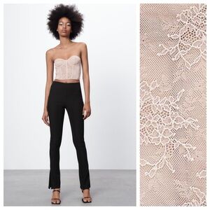 NWOT. Zara Pale Pink Lace Corset. Size M.